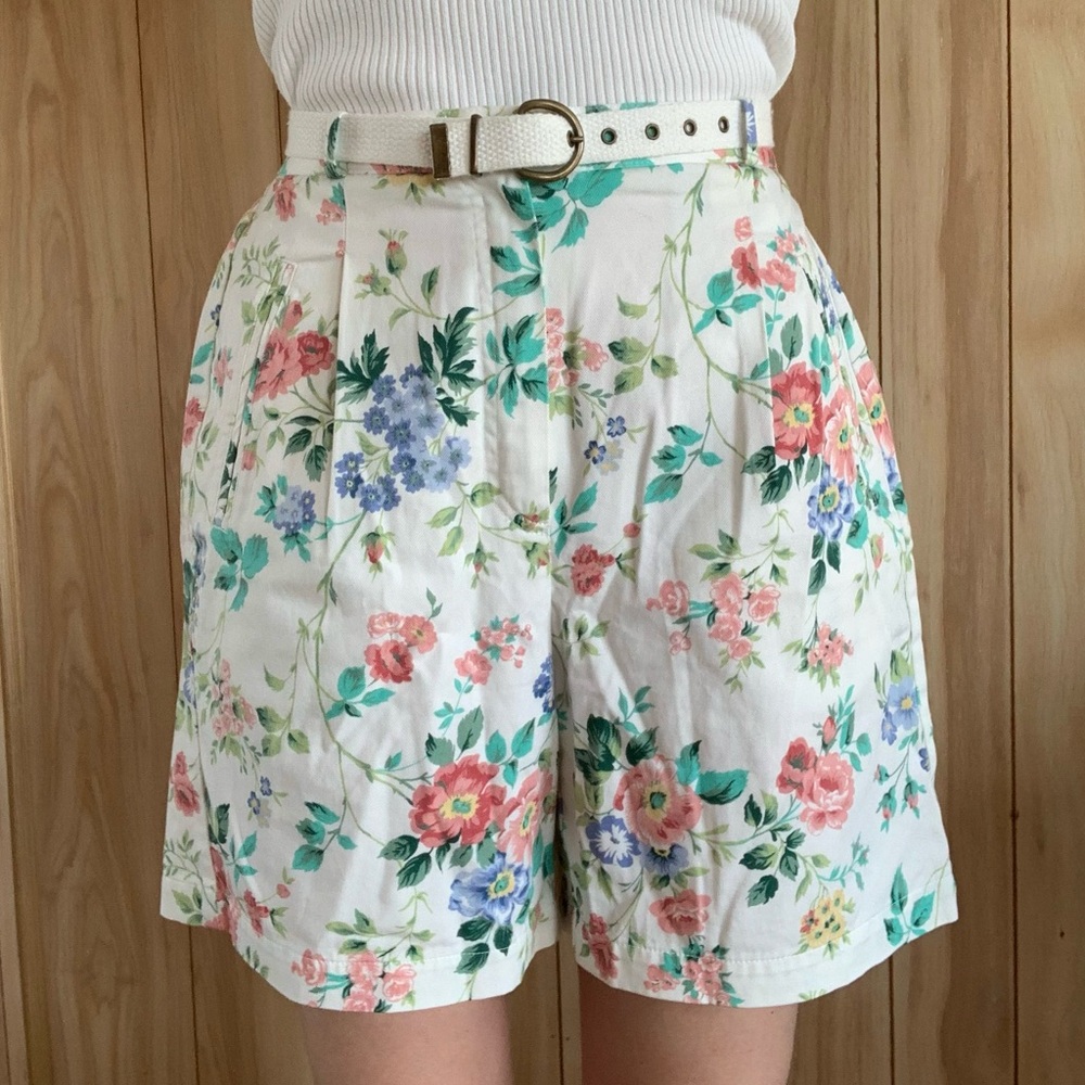 Vintage Floral High Waisted Shorts